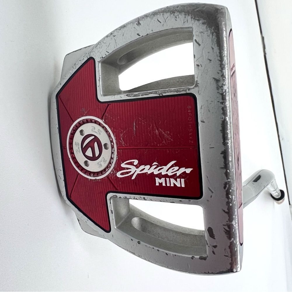 Used RH TaylorMade Spider Mini Diamond Silver Putter Steel Golf Club